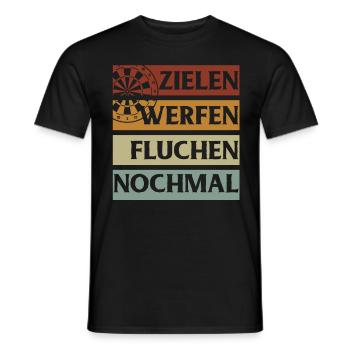 Cadeau de fléchettes Jeu de fléchettes Bullseye - T-shirt homme - noir - Devant - AI Model Male 178 light (178cm)