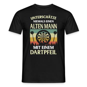 Cadeau de fléchettes Jeu de fléchettes Bullseye - T-shirt homme - noir - Devant - AI Model Male 178 light (178cm)