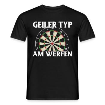 Cadeau de fléchettes Jeu de fléchettes Bullseye - T-shirt homme - noir - Devant - AI Model Male 178 light (178cm)
