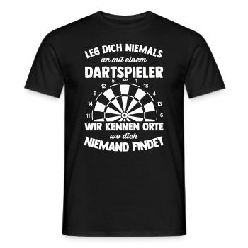 Dart Gift Dartboard Darts Player Bullseye - Men's T-Shirt - black - Front - AI Model Male 178 light (178cm)