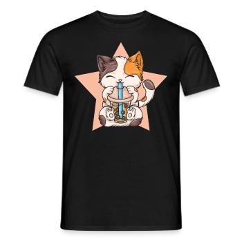 Bubble Tea Boba BubbleTea Kawaii Japan Tea Kpop - Men's T-Shirt - black - Front - AI Model Male 178 light (178cm)