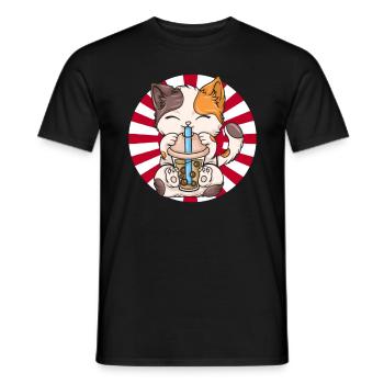 Bubble Tea Boba BubbleTea Kawaii Japan Tea Kpop - Männer T-Shirt - Schwarz - Vorne - AI Model Male 178 light (178cm)