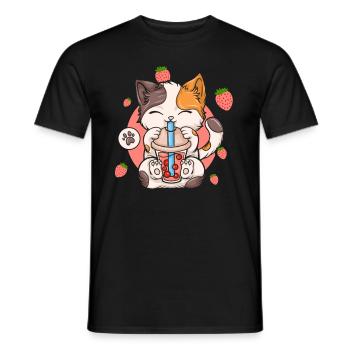 Bubble Tea Boba BubbleTea Kawaii Japan Tea Kpop - Men's T-Shirt - black - Front - AI Model Male 178 light (178cm)