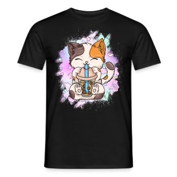 Bubble Tea Boba BubbleTea Kawaii Japan Tea Kpop - Männer T-Shirt - Schwarz - Vorne - AI Model Male 178 light (178cm)