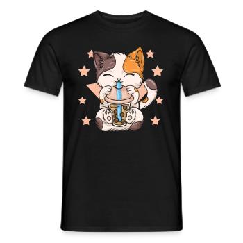 Bubble Tea Boba BubbleTea Kawaii Japan Tea Kpop - Men's T-Shirt - black - Front - AI Model Male 178 light (178cm)
