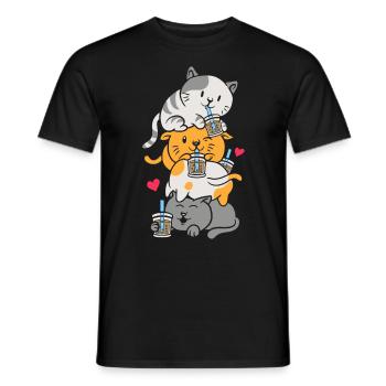Bubble Tea Boba BubbleTea Kawaii Japan Tea Kpop - Men's T-Shirt - black - Front - AI Model Male 178 light (178cm)
