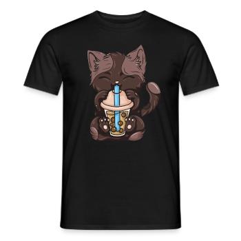 Bubble Tea Boba BubbleTea Kawaii Japan Tea Kpop - Men's T-Shirt - black - Front - AI Model Male 178 light (178cm)