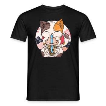 Bubble Tea Boba BubbleTea Kawaii Japan Tea Kpop - Männer T-Shirt - Schwarz - Vorne - AI Model Male 178 light (178cm)