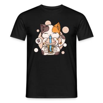 Bubble Tea Boba BubbleTea Kawaii Japan Tea Kpop - Men's T-Shirt - black - Front - AI Model Male 178 light (178cm)
