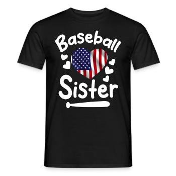 Baseball Sport Baseballspieler Pitcher Catcher USA - Männer T-Shirt - Schwarz - Vorne - AI Model Male 178 light (178cm)