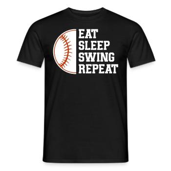 Baseball Sports Baseball Player Pitcher Catcher USA - Men's T-Shirt - black - Front - AI Model Male 178 light (178cm)