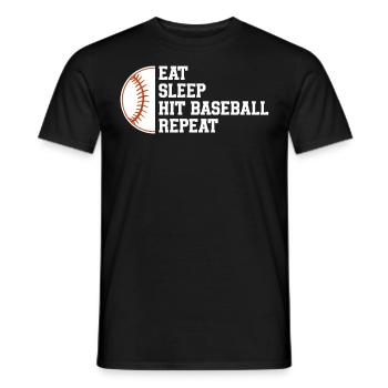 Baseball Sport Baseballspieler Pitcher Catcher USA - Männer T-Shirt - Schwarz - Vorne - AI Model Male 178 light (178cm)