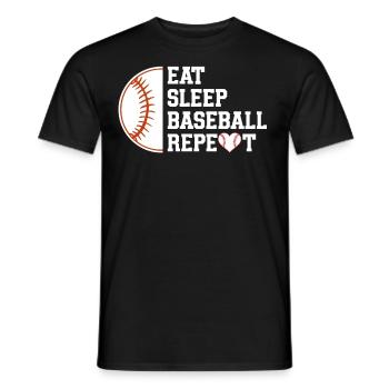 Baseball Sport Baseballspieler Pitcher Catcher USA - Männer T-Shirt - Schwarz - Vorne - AI Model Male 178 light (178cm)