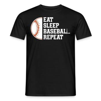 Baseball Sport Baseballspieler Pitcher Catcher USA - Männer T-Shirt - Schwarz - Vorne - AI Model Male 178 light (178cm)