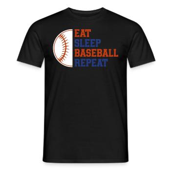 Baseball Sport Baseballspieler Pitcher Catcher USA - Männer T-Shirt - Schwarz - Vorne - AI Model Male 178 light (178cm)