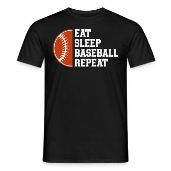 Baseball Sport Baseballspieler Pitcher Catcher USA - Männer T-Shirt - Schwarz - Vorne - AI Model Male 178 light (178cm)