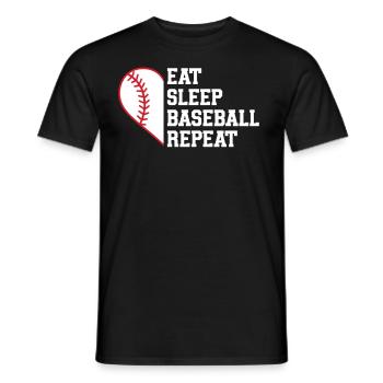 Baseball Sports Baseball Player Pitcher Catcher USA - Men's T-Shirt - black - Front - AI Model Male 178 light (178cm)
