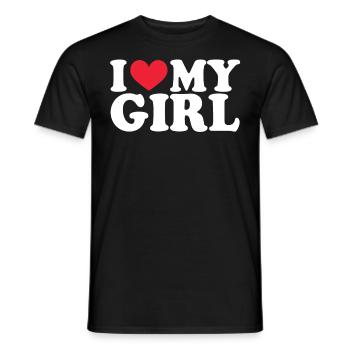 Girlfriend Girlfriend Relationship Couple Love Couple - Men's T-Shirt - black - Front - AI Model Male 178 light (178cm)