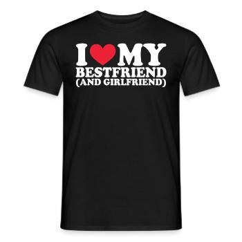 Girlfriend Girlfriend Relationship Couple Love Couple - Men's T-Shirt - black - Front - AI Model Male 178 light (178cm)
