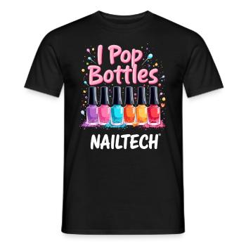 I Pop Bottles Nailtech für jede Kosmetikerin - Männer T-Shirt - Schwarz - Vorne - AI Model Male 178 light (178cm)
