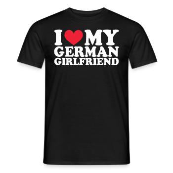Deutsche Freundin Girlfriend Beziehung Couple Lieb - Männer T-Shirt - Schwarz - Vorne - AI Model Male 178 light (178cm)