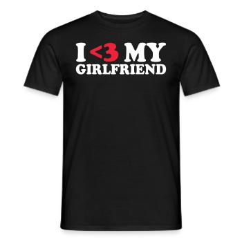 Girlfriend Girlfriend Relationship Couple Love Couple - Men's T-Shirt - black - Front - AI Model Male 178 light (178cm)