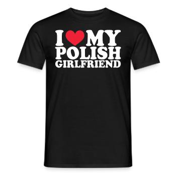 Polen Freundin Girlfriend Beziehung Couple Liebe - Männer T-Shirt - Schwarz - Vorne - AI Model Male 178 light (178cm)