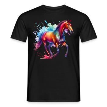 Andalusier Geschenk Pferd - Männer T-Shirt - Schwarz - Vorne - AI Model Male 178 light (178cm)