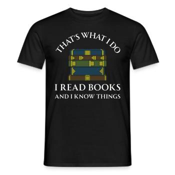 Livre Livres Bibliothèque Lecture Littérature Lire Livres - T-shirt homme - noir - Devant - AI Model Male 178 light (178cm)