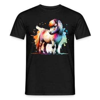 Icelandic Gift Iceland Horses - Men's T-Shirt - black - Front - AI Model Male 178 light (178cm)