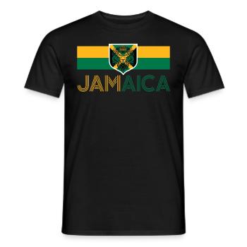 Jamaica Jamaika Rasta Raggea Rastafari Flagge - Männer T-Shirt - Schwarz - Vorne - AI Model Male 178 light (178cm)