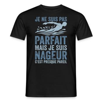 Swimmer | I'm not perfect, I'm a swimmer - Men's T-Shirt - black - Front - AI Model Male 178 light (178cm)
