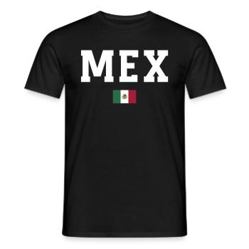 Mexico Mexico Mexican Gift Flag Football - Men's T-Shirt - black - Front - AI Model Male 178 light (178cm)