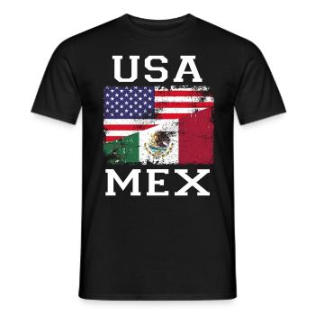 Mexiko Mexico Mexikaner Geschenk Flagge Fußball - Männer T-Shirt - Schwarz - Vorne - AI Model Male 178 light (178cm)
