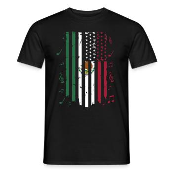 Mexico Mexico Mexican Gift Flag Football - Men's T-Shirt - black - Front - AI Model Male 178 light (178cm)