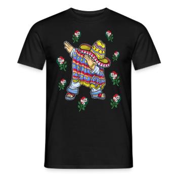 Mexiko Mexico Mexikaner Geschenk Flagge Fußball - Männer T-Shirt - Schwarz - Vorne - AI Model Male 178 light (178cm)