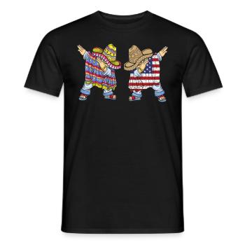 Mexiko Mexico Mexikaner Geschenk Flagge Fußball - Männer T-Shirt - Schwarz - Vorne - AI Model Male 178 light (178cm)