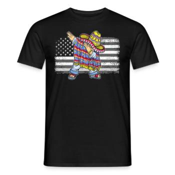 Mexico Mexico Mexican Gift Flag Football - Men's T-Shirt - black - Front - AI Model Male 178 light (178cm)