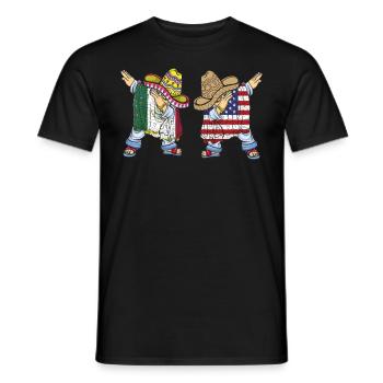 Mexico Mexico Mexican Gift Flag Football - Men's T-Shirt - black - Front - AI Model Male 178 light (178cm)