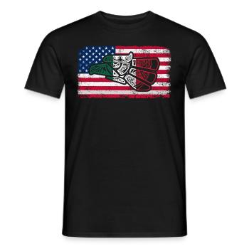 Mexico Mexico Mexican Gift Flag Football - Men's T-Shirt - black - Front - AI Model Male 178 light (178cm)