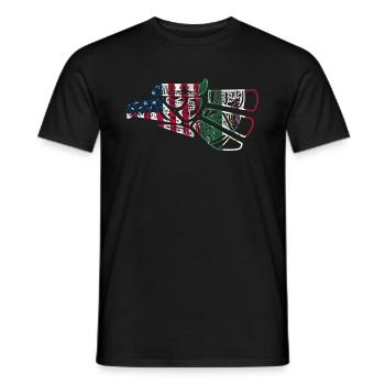 Mexiko Mexico Mexikaner Geschenk Flagge Fußball - Männer T-Shirt - Schwarz - Vorne - AI Model Male 178 light (178cm)