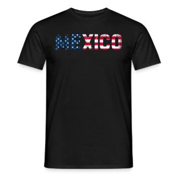 Mexico Mexico Mexican Gift Flag Football - Men's T-Shirt - black - Front - AI Model Male 178 light (178cm)