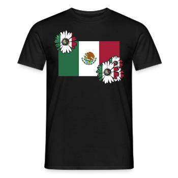 Mexiko Mexico Mexikaner Geschenk Flagge Fußball - Männer T-Shirt - Schwarz - Vorne - AI Model Male 178 light (178cm)