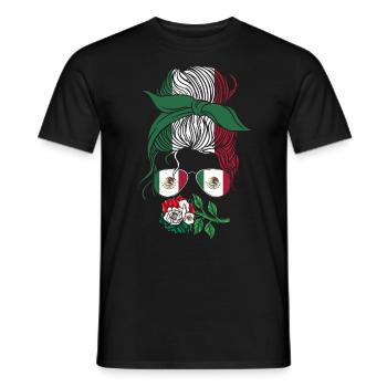 Mexiko Mexico Mexikaner Geschenk Flagge Fußball - Männer T-Shirt - Schwarz - Vorne - AI Model Male 178 light (178cm)