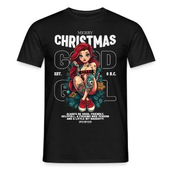 Merry Chrimas Girl - Männer T-Shirt - Schwarz - Vorne - AI Model Male 178 light (178cm)