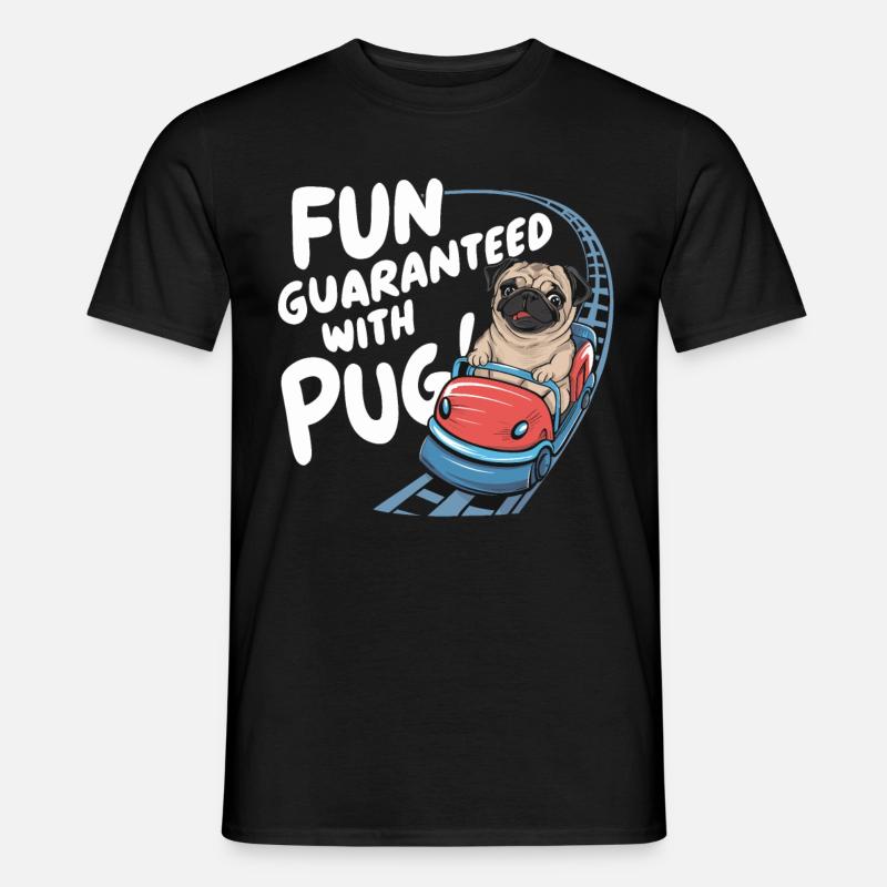 Mops Hundehalter Mops Liebe Achterbahn - Männer T-Shirt - Schwarz