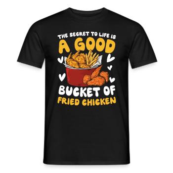 Good Bucket Of Fried Chicken für einen Chicken - Männer T-Shirt - Schwarz - Vorne - AI Model Male 178 light (178cm)