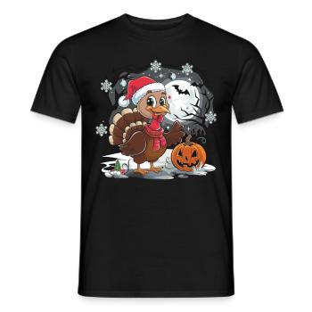 Thanksgiving Truthahn Weihnachten - Männer T-Shirt - Schwarz - Vorne - AI Model Male 178 light (178cm)