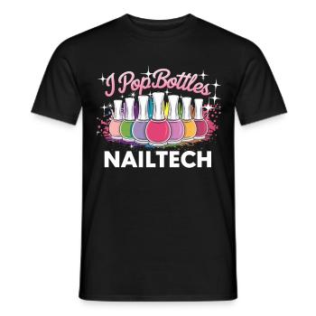 I Pop Bottles Nailtech für jede Kosmetikerin - Männer T-Shirt - Schwarz - Vorne - AI Model Male 178 light (178cm)