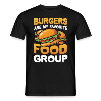 Burgers are my Favorite Food Group für einen - Männer T-Shirt - Schwarz - Vorne - AI Model Male 178 light (178cm)